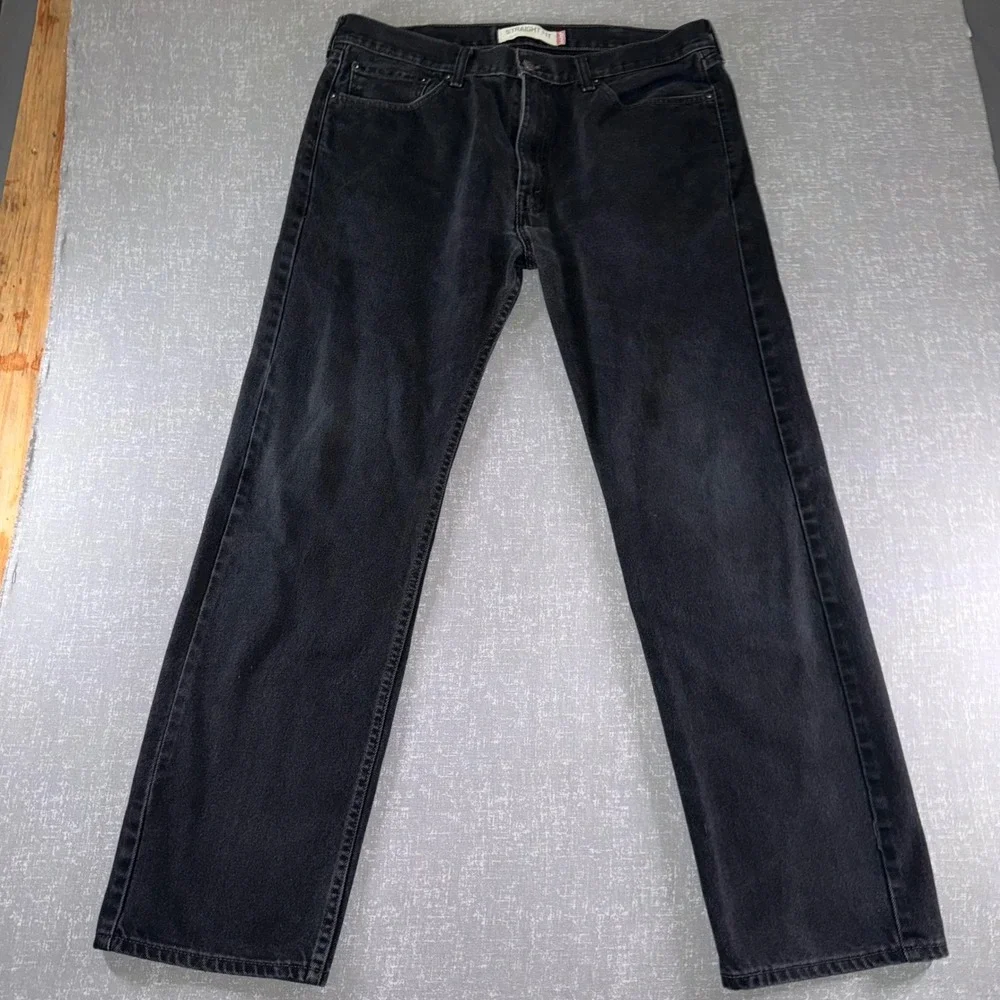 Levis 505 Mens Straight Fit Black Denim Jeans 38x34 Black Made in Mexico